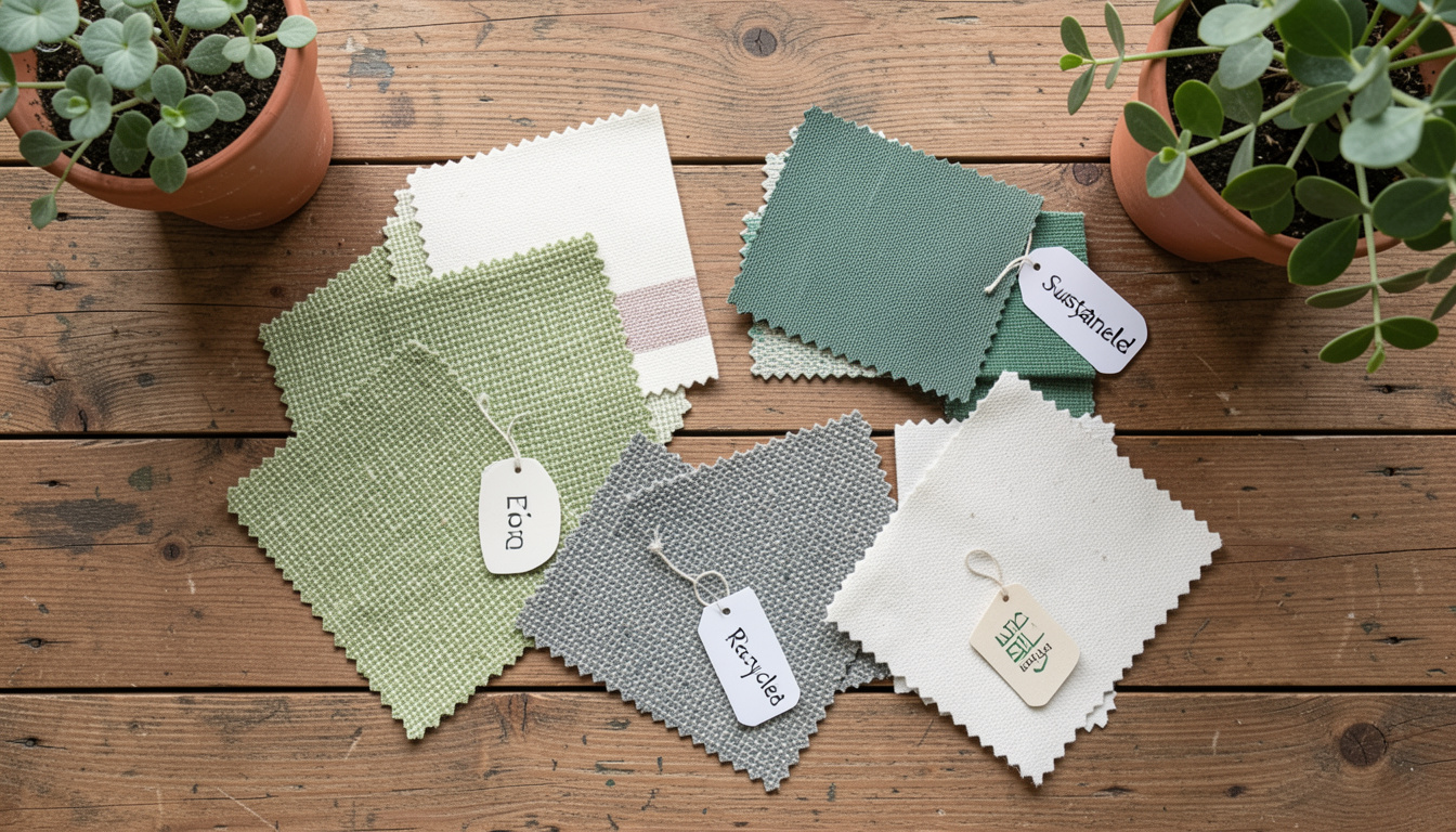 Eco-friendly fabrics such as organic cotton, recycled polyester and hemp